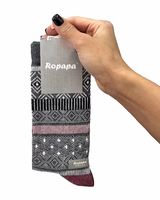 جوراب ساقدار طرح اسلیمی زنانه ROPAPA